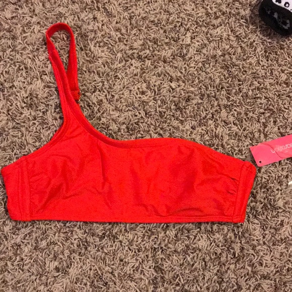 target red bathing suit top